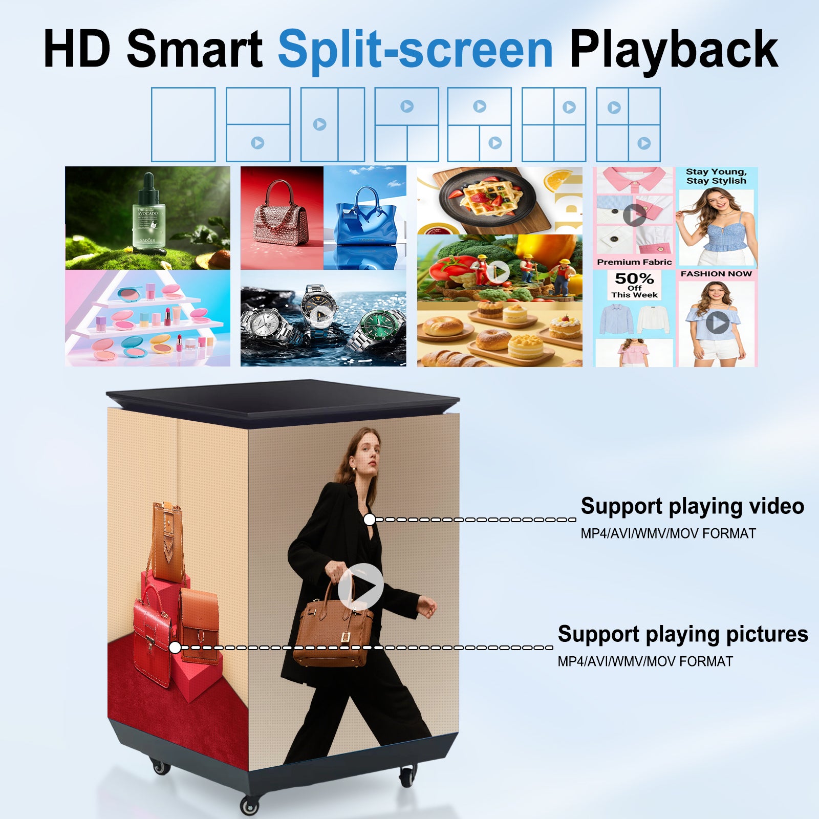 LED Digital Signage, 3-Sided LED Cube Display, P2.5mm Digital Signage ...