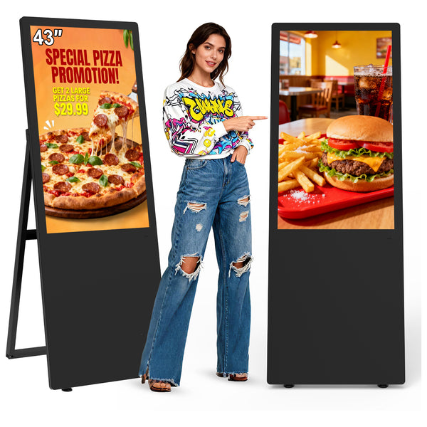 Indoor Portable Digital Signage, 700nits High Brightness Advertising Display, Android 11 OS | 360SPB®