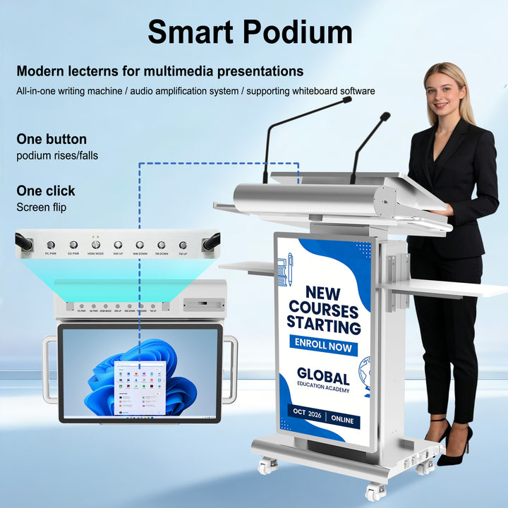 Home 23.8Inch Smart Podium with Built-in PC, Smart Digital Podiums with ...