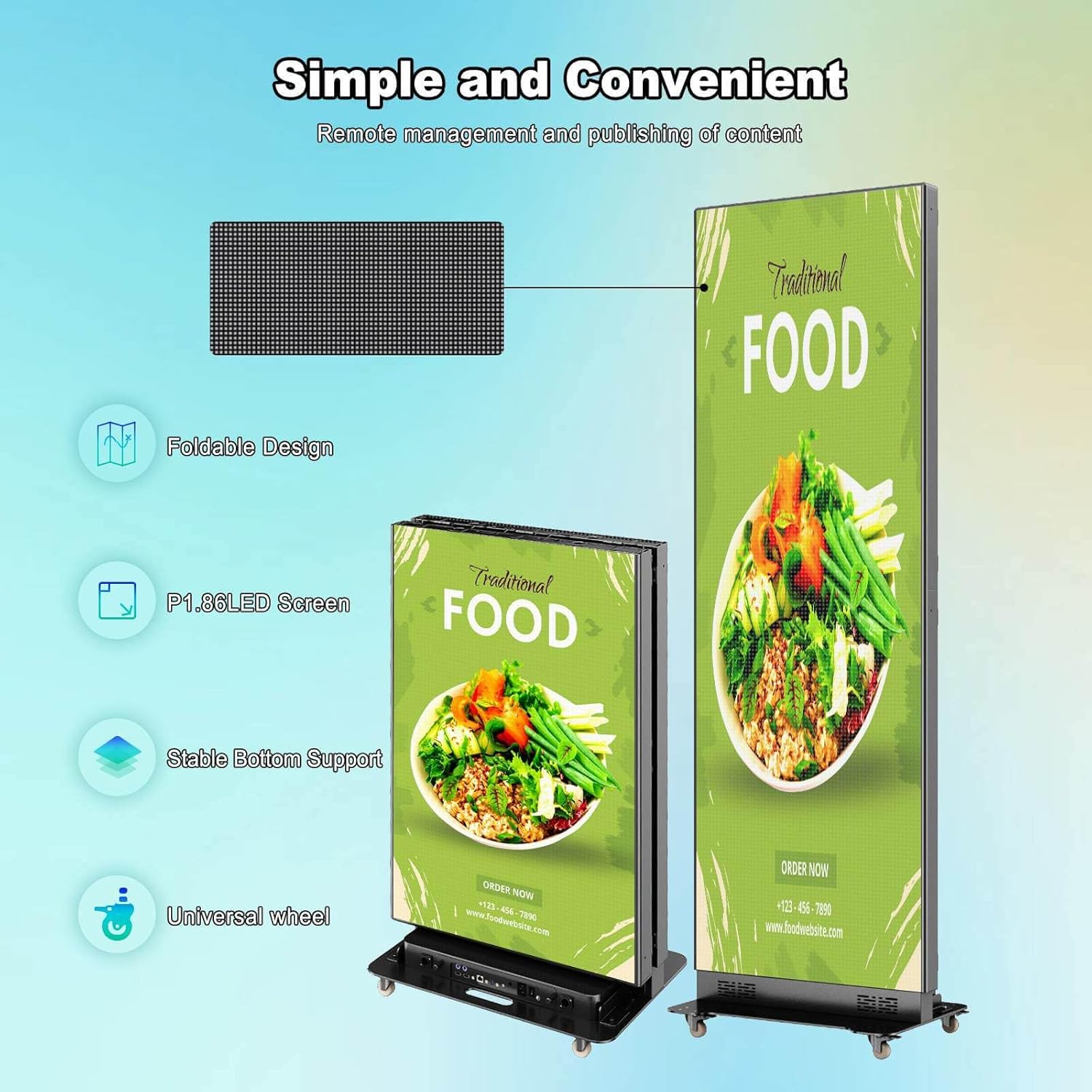 80 Inch LED Digital Signage Display, Foldable Seamless Stitching Kiosk ...