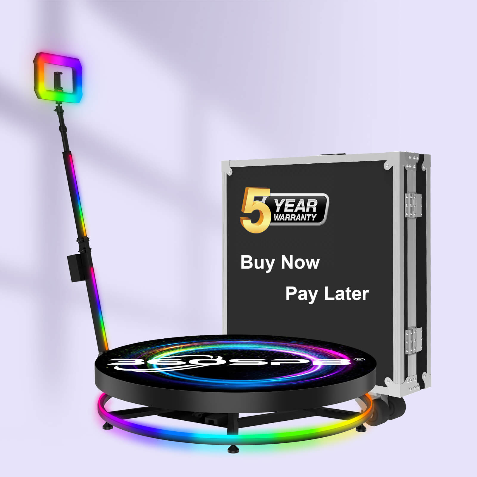 360 Photo Booth with APP Control For Sale Colorful RGB Light Pole and ...