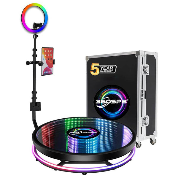 360 Photo Booth For Sale with LED RGB Light Glass Cover and Remote Controller LG Series | 360SPB®