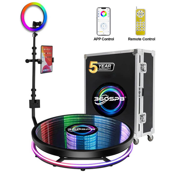 360 Photo Booth For Sale, LED RGB Light Glass Cover, Remote Controller LG Series | 360SPB®