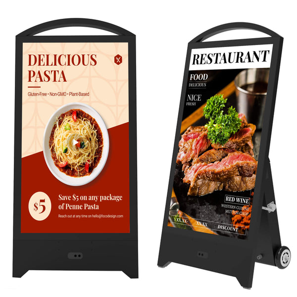 43 inch 2000nits Rechargeable Portable Outdoor Digital Signage Displays, IP65 Waterproof Rechargeable Digital LCD Kiosks,Moveable Commercial Totem | 360SPB®