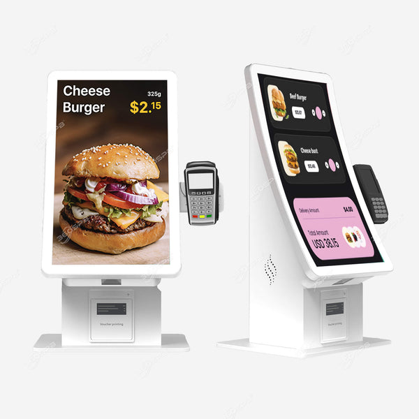 Self-Ordering Kiosk 23.6" Curved Touch Screen, SDP23A Desktop Self-Service Ordering Kiosk | 360SPB®