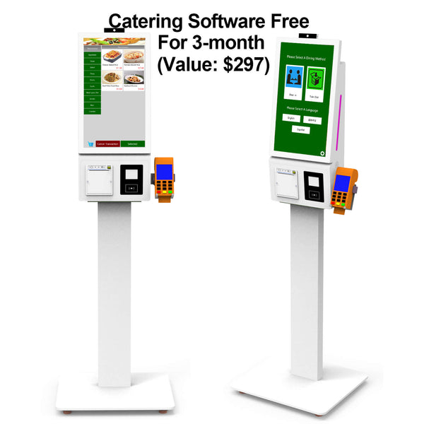 Selbstbedienungskiosk 21,5-Zoll-Multipoint-Touchscreen, SFP21B-Standkiosk zur Selbstbedienung und Bezahlung, Catering-Software 3 Monate lang kostenlos | 360SPB®